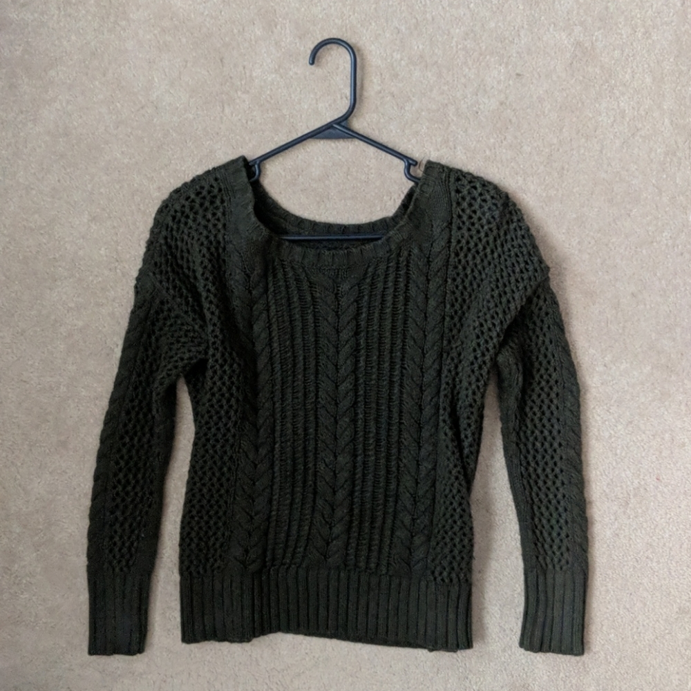 Green knit sweater